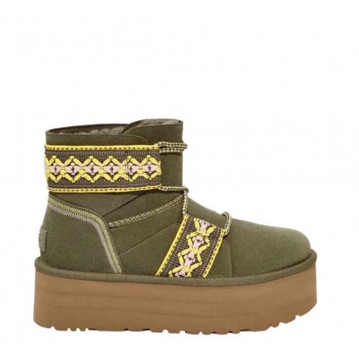 UGG Classic Mini II Braid Platform Green