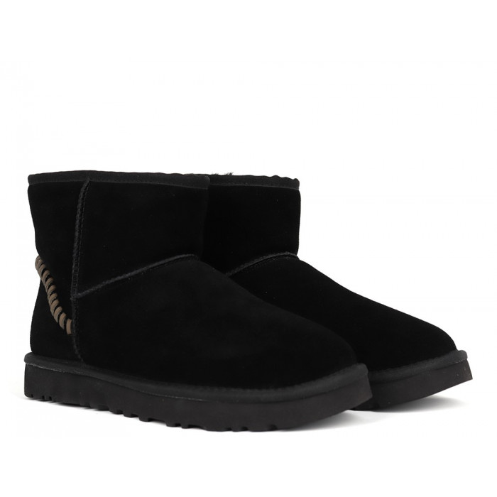 UGG Mens Classic Mini Deco Suede Boot Black