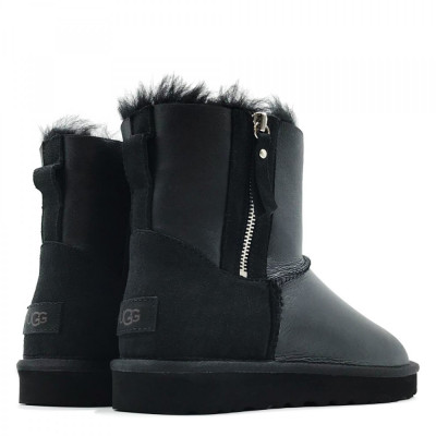 UGG Mens Classic Mini Double Zip Metallic Black UGG Mens Classic Mini Double Zip Metallic Black