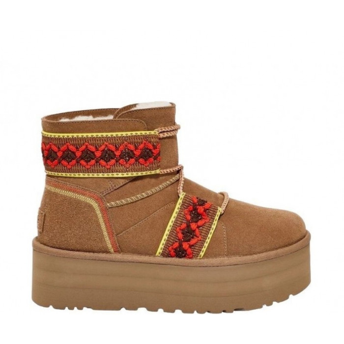 UGG Classic Mini II Braid Platform Chestnut