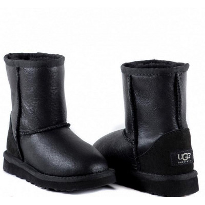 UGG Kids Classic Short Metallic Black UGG Kids Classic Short Metallic Black